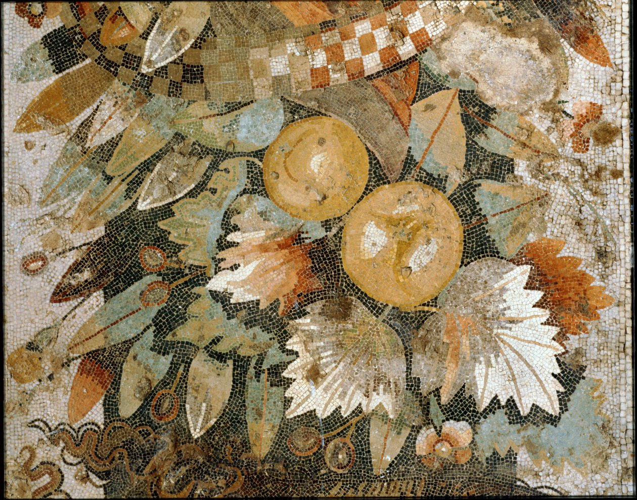 Festón con máscaras, hojas y frutas de Erich Lessing