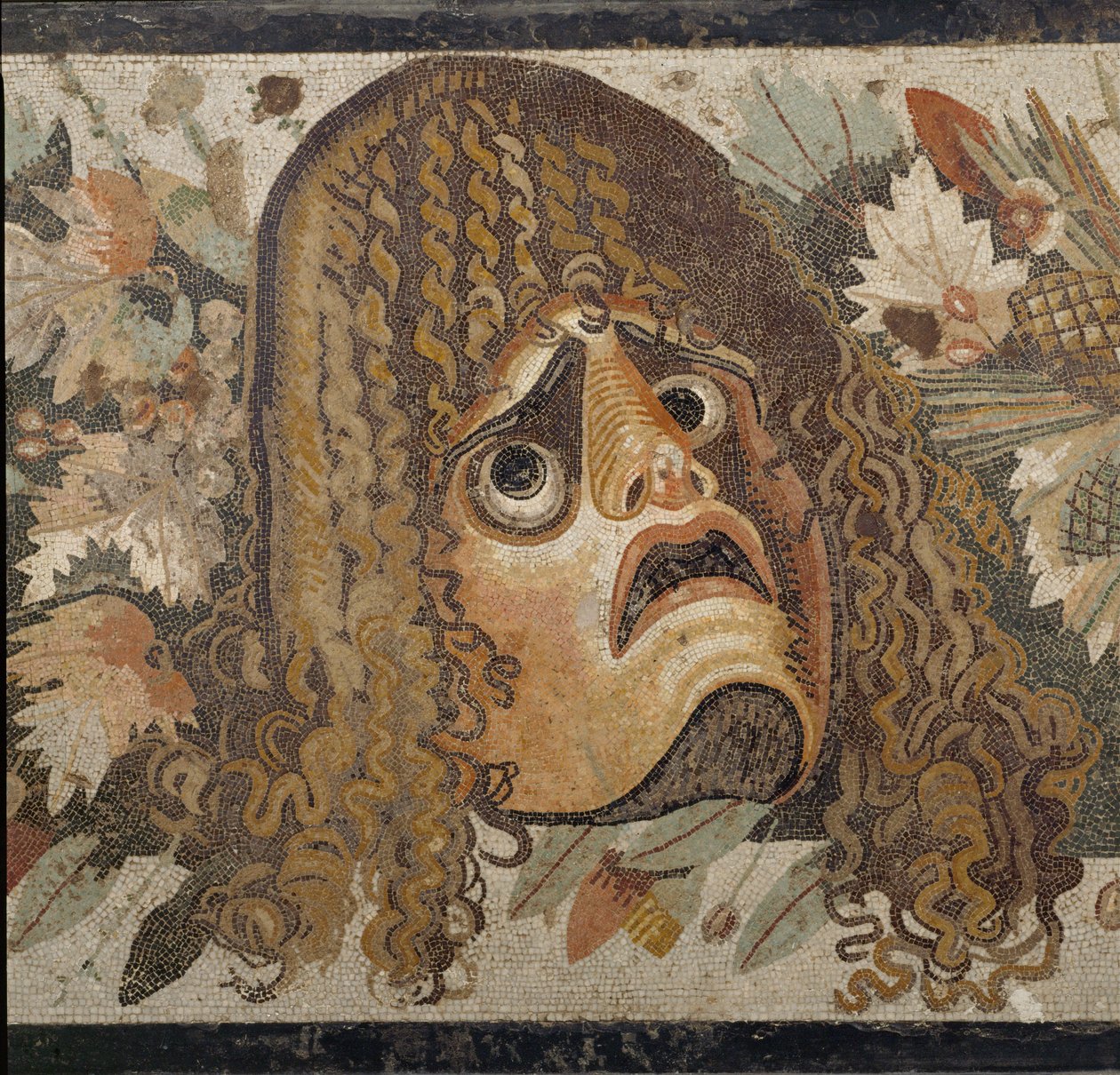 Festón con máscaras, hojas y frutas de Erich Lessing