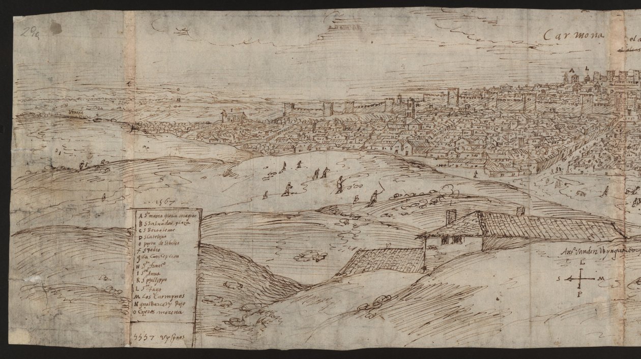 Página completa: vista de la ciudad: Carmona, mitad izquierda de Erich Lessing