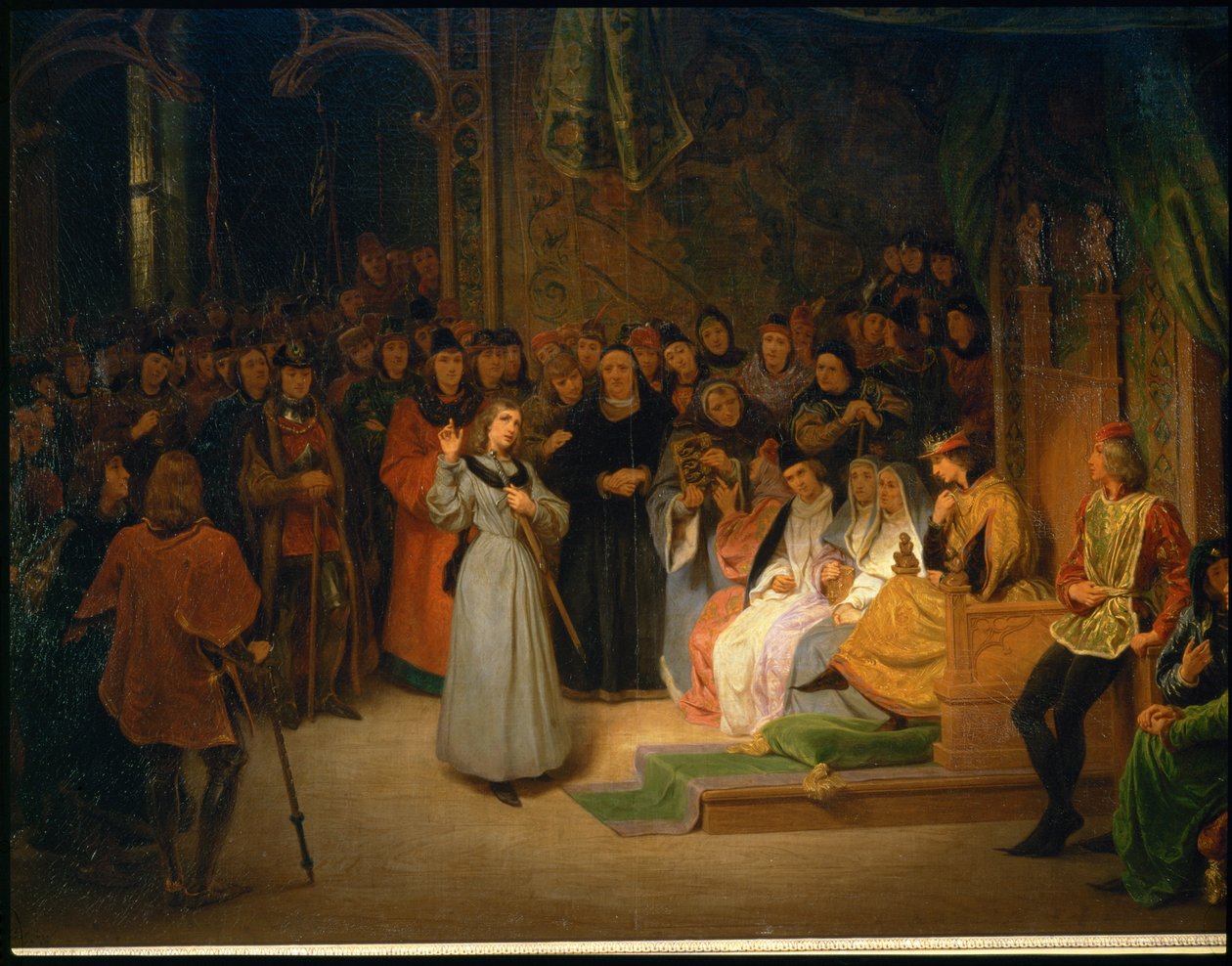 Juana de Arco, en presencia de Carlos VII, responde a los prelados que la cuestionaron ... de Erich Lessing