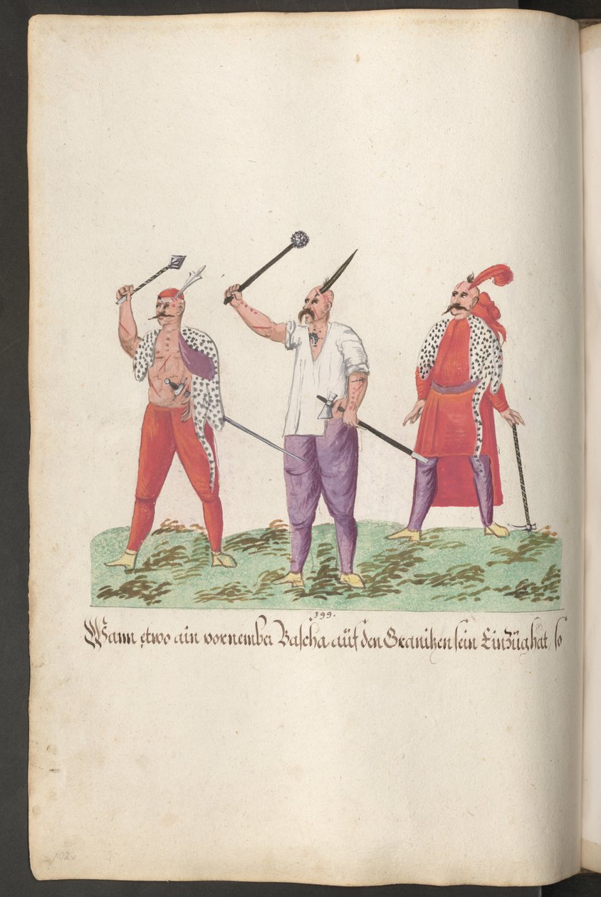 Soldados turcos mostrando las heridas autoinfligidas en honor de un pachá de Erich Lessing