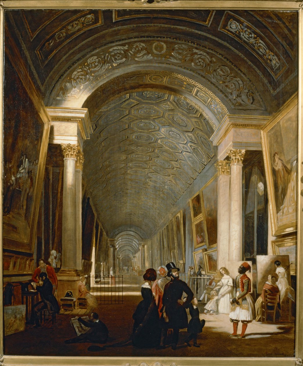 Vista de la Gran Galería del Louvre ... de Erich Lessing