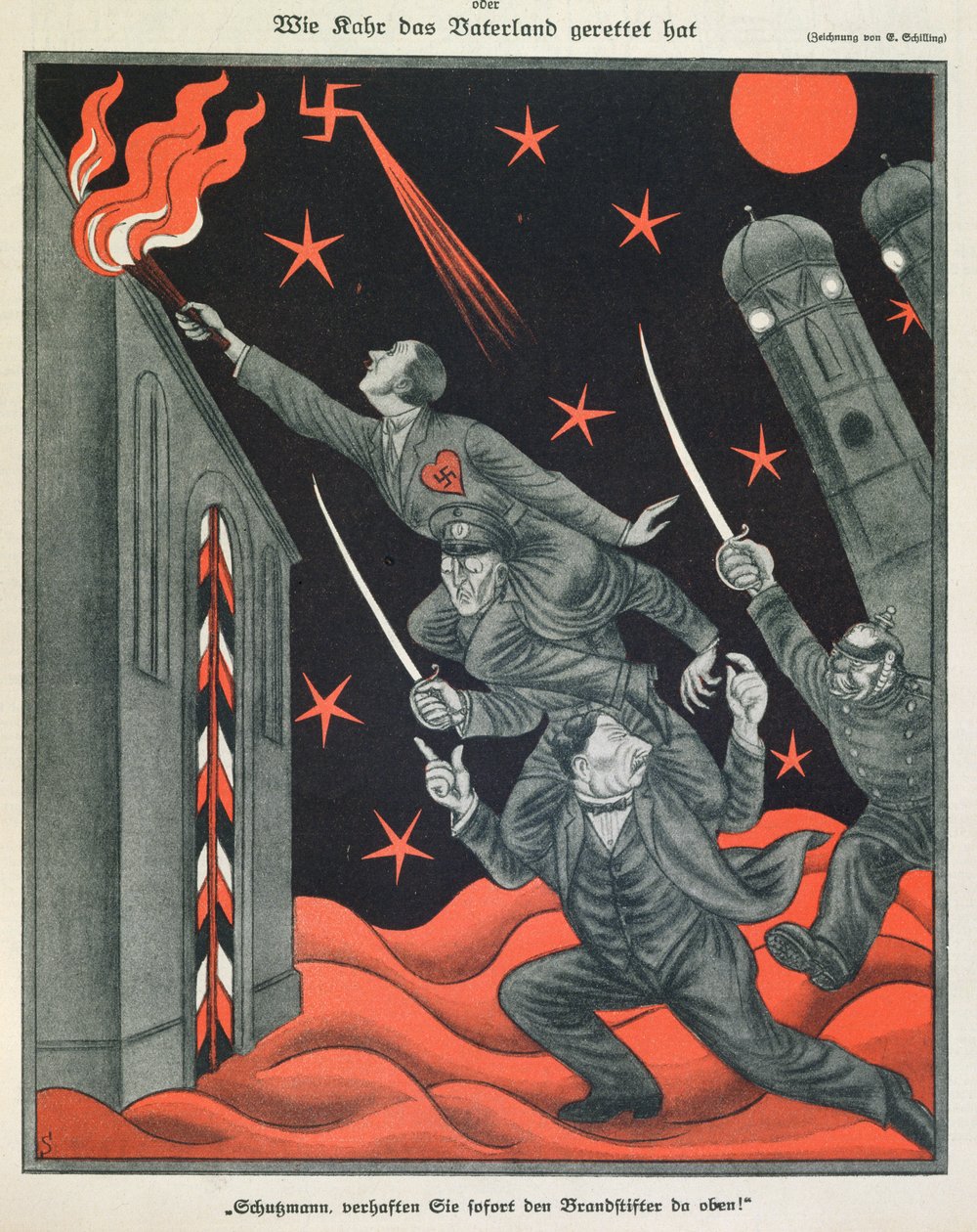 La progresión de Hitler", ilustración de Simplicissimus de Erich Schilling