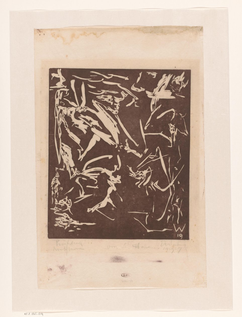 Composición abstracta de Erich Wichmann (signed by artist)