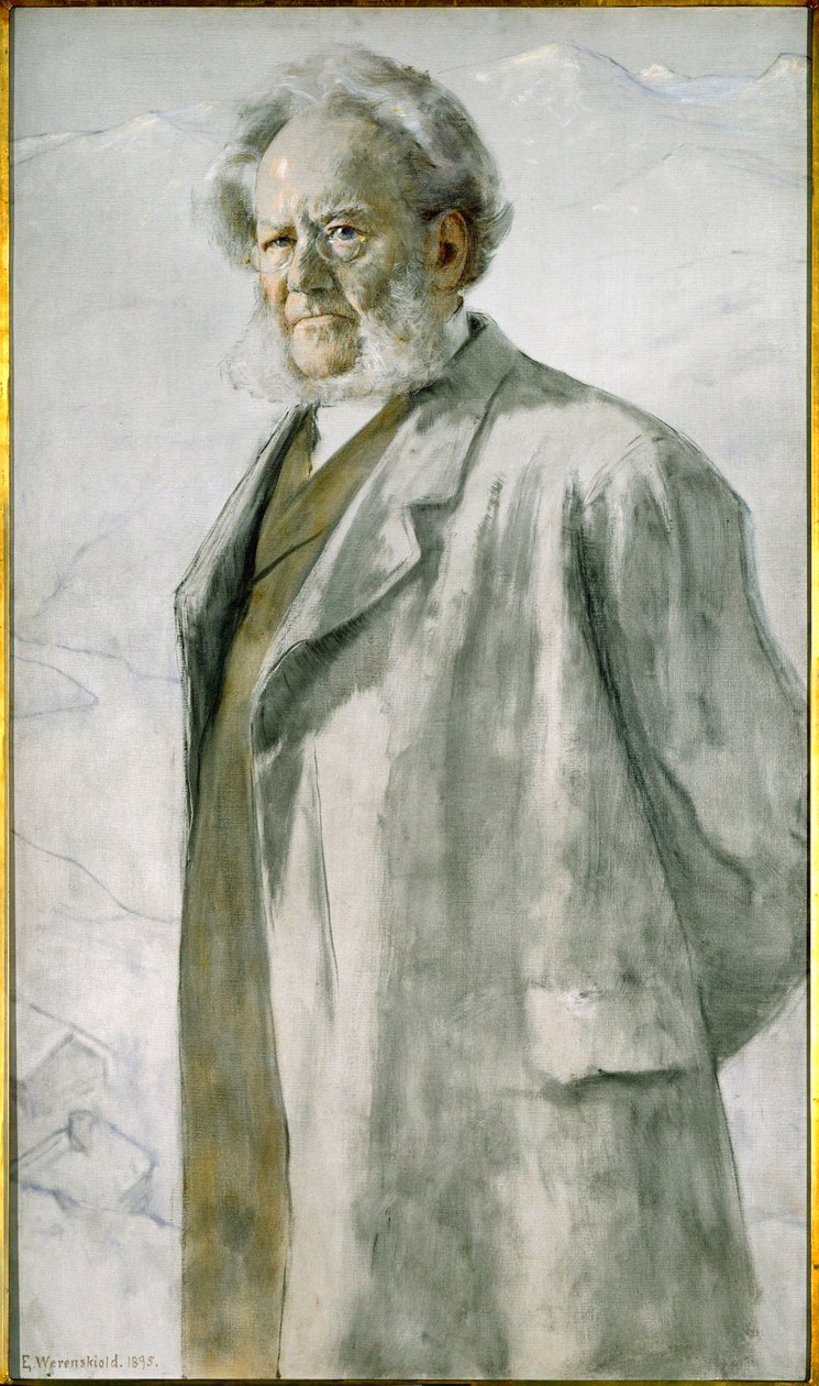 Poeta Henrik Ibsen (pintura sobre lienzo) de Erik Theodor Werenskiold