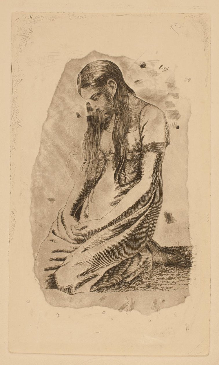Joven arrodillada de Erling Eckersberg