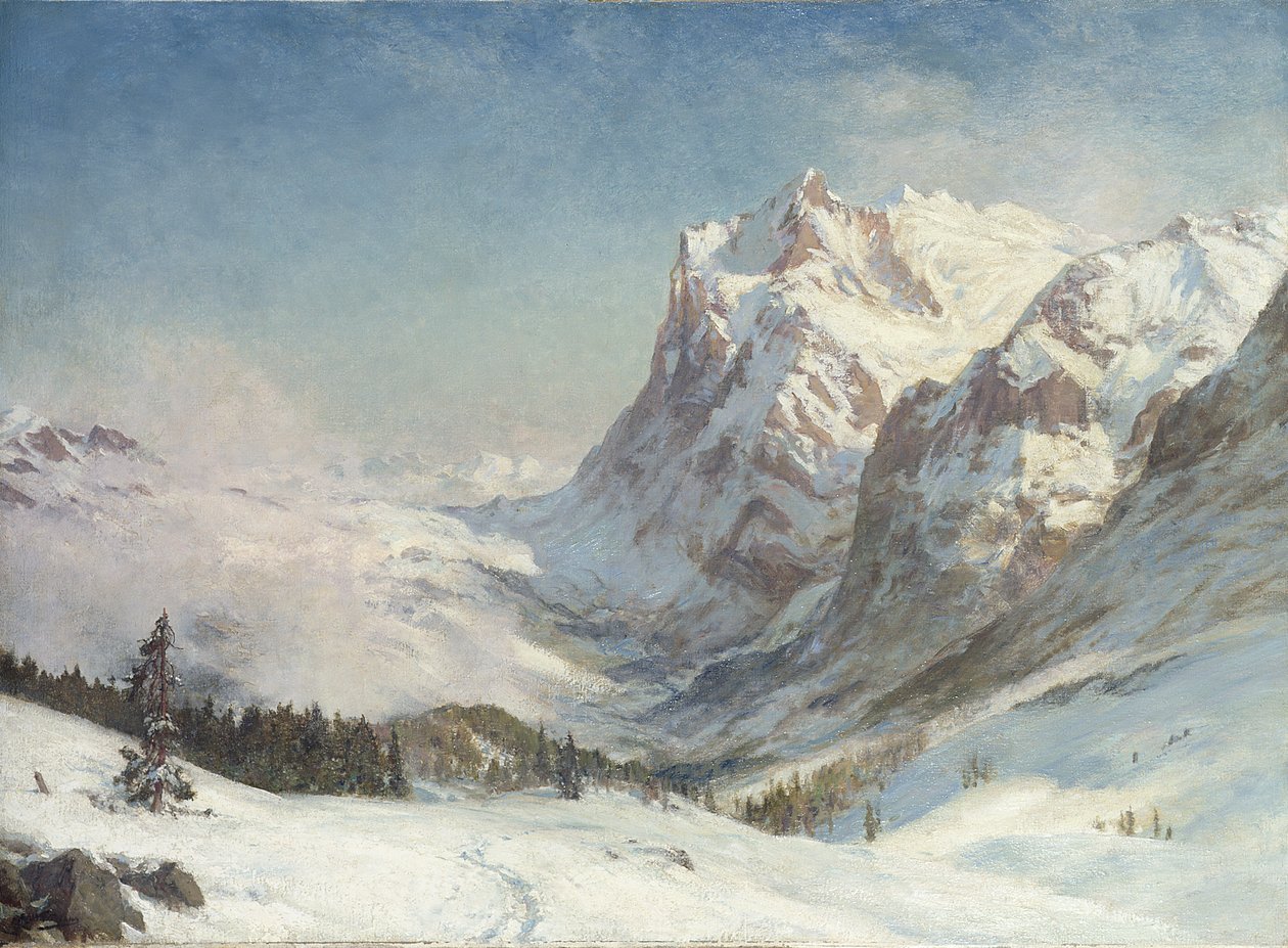 El valle de Grindelwald, invierno, 1916 de Ernest Albert Waterlow
