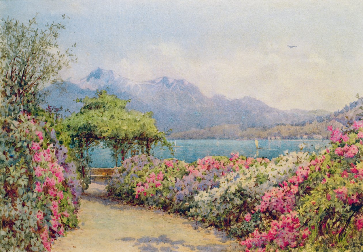 Lago Como desde la Villa Carlotta de Ernest Arthur Rowe