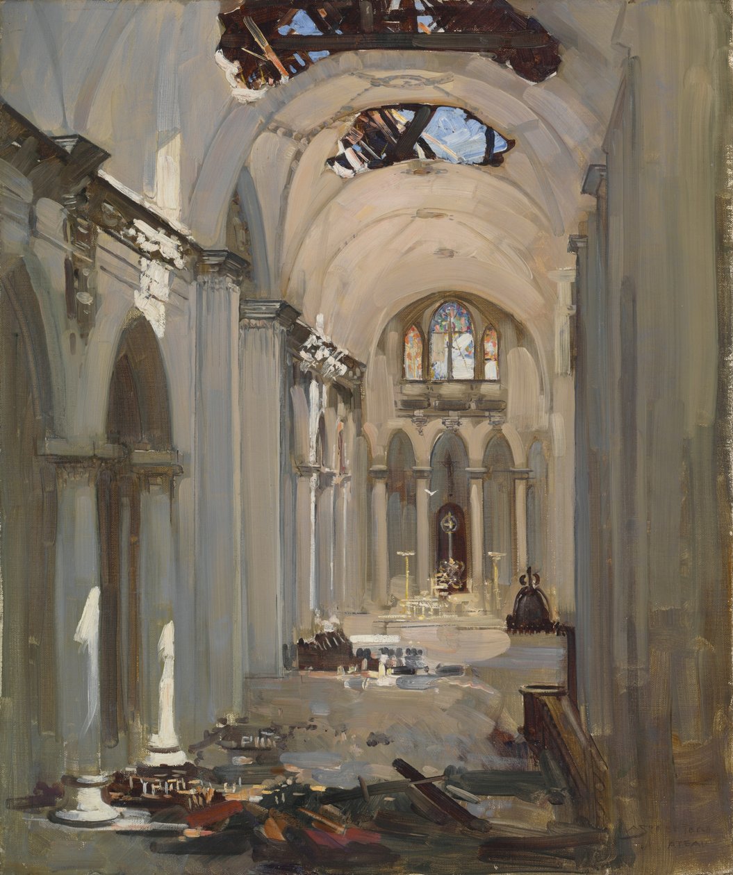 Interior de la catedral de Arthur Streeton