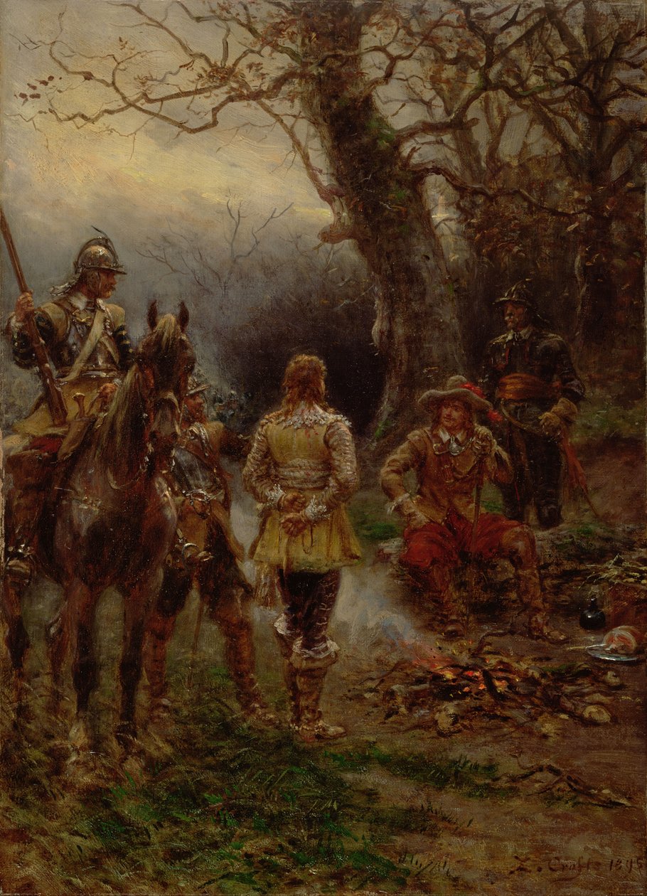 Oliver Cromwell interrogando a un prisionero, 1895 de Ernest Crofts