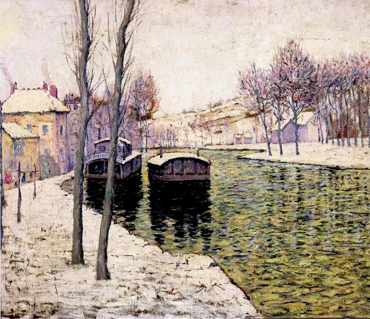Barcazas en el Sena, 1894 de Ernest Lawson