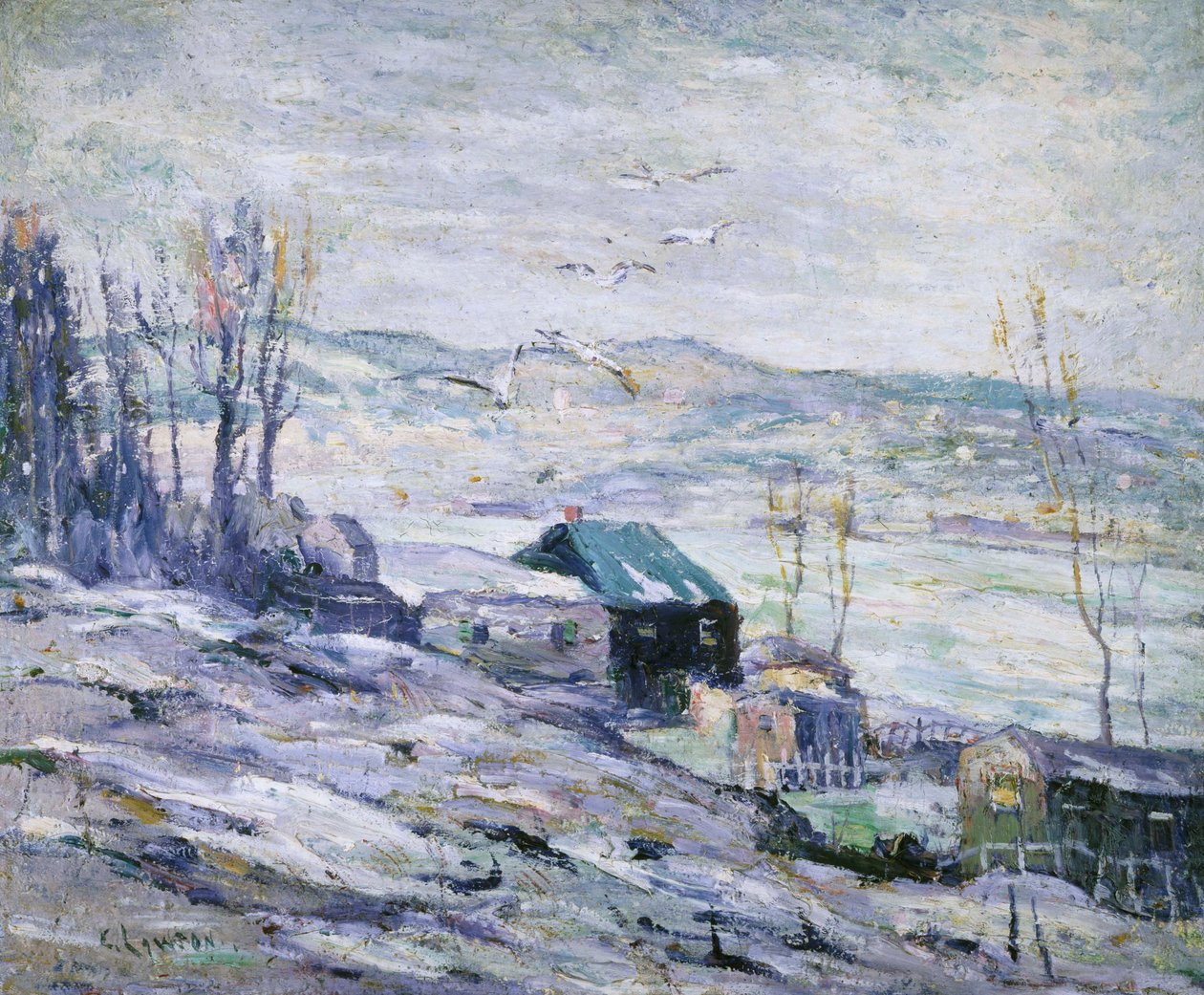 Día ventoso, río Bronx de Ernest Lawson
