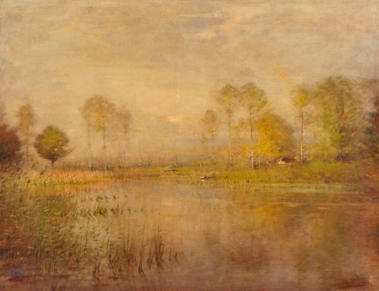 Paisaje, sol y río de Ernest Parton