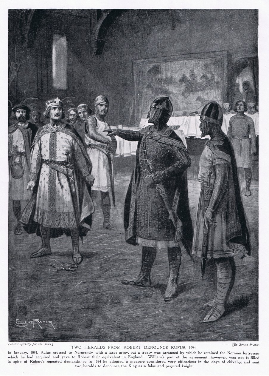 Dos heraldos de Robert denuncian a Rufus AD1094, años 1920 de Ernest Prater