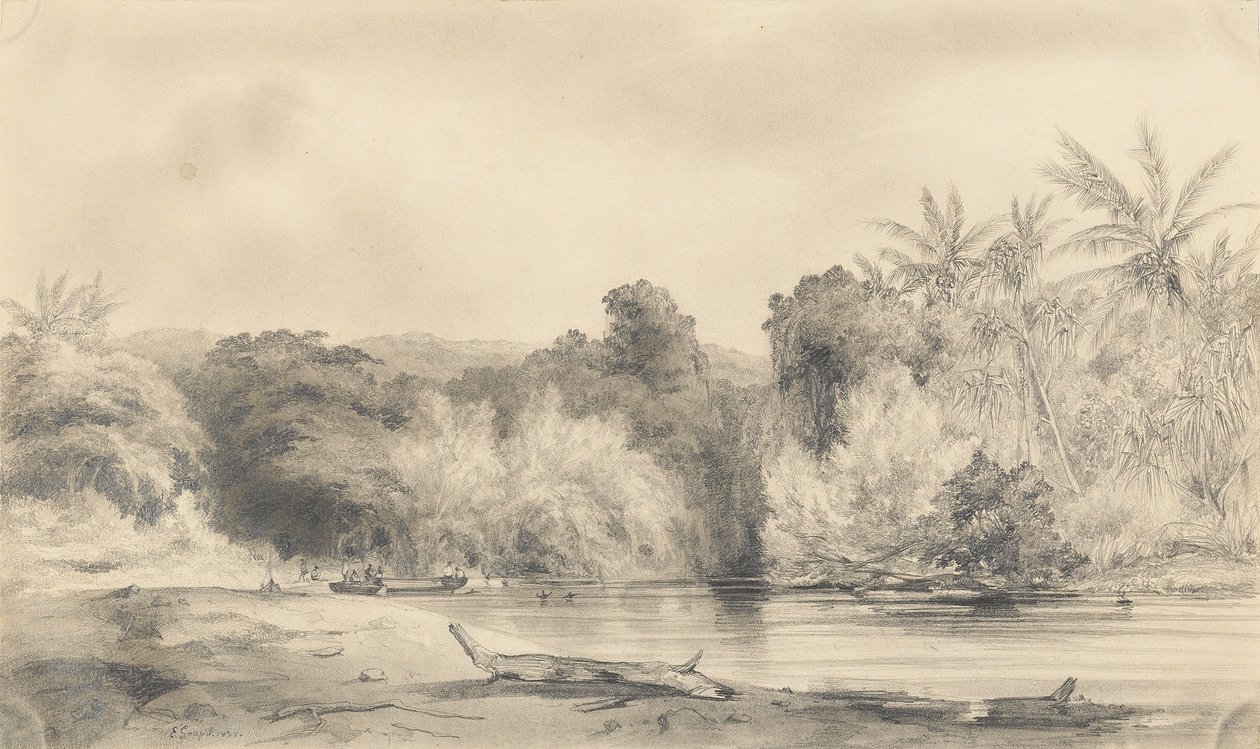 Entrada del río Paiou, isla de Vanikoro de Ernest Auguste Goupil