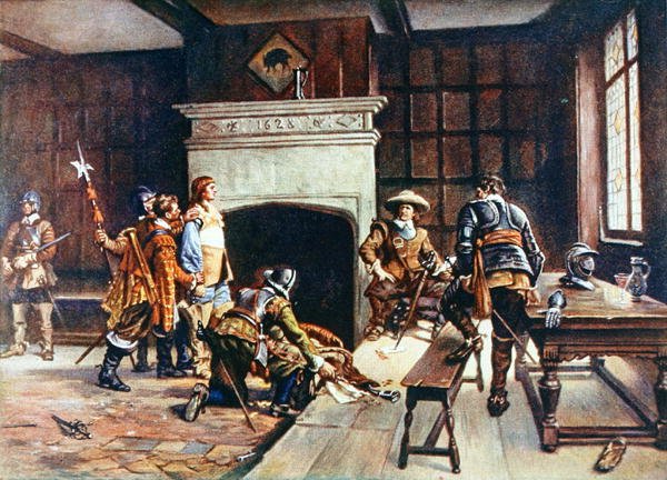 Oliver Cromwell (1599-1658) en el Blue Boar en Holborn, ilustración de 