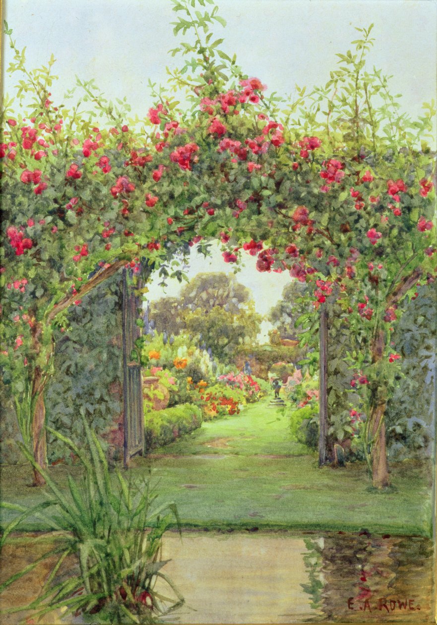 Crimson Rambler, Harleyford Manor, Marlow de Ernest Arthur Rowe
