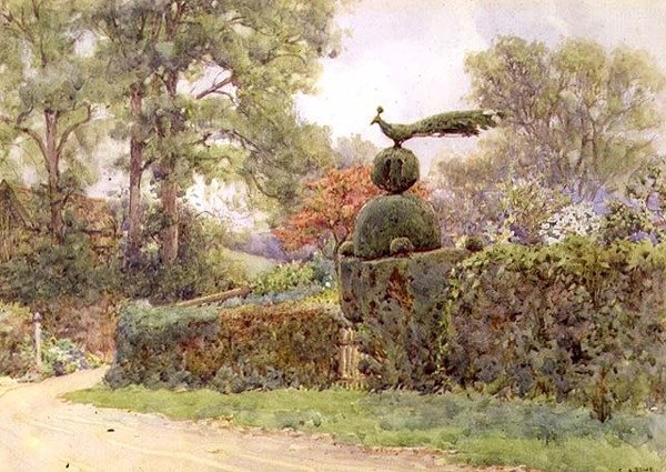 El viejo seto de tejo, Speldhurst, Kent de Ernest Arthur Rowe