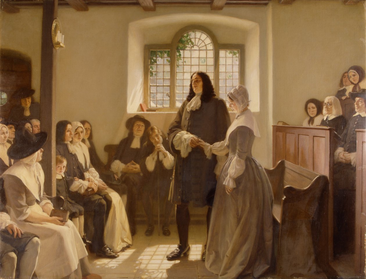 El Matrimonio de William Penn y Hannah Callowhill en la Casa de Reuniones de los Amigos, El Friary, Bristol de Ernest Board