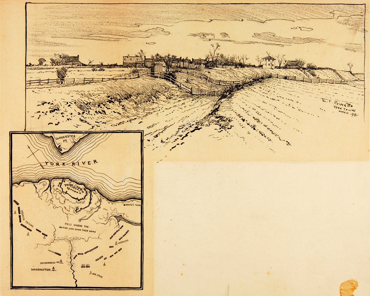 Aspecto actual del atrincheramiento británico, Yorktown de Ernest C. Peixotto