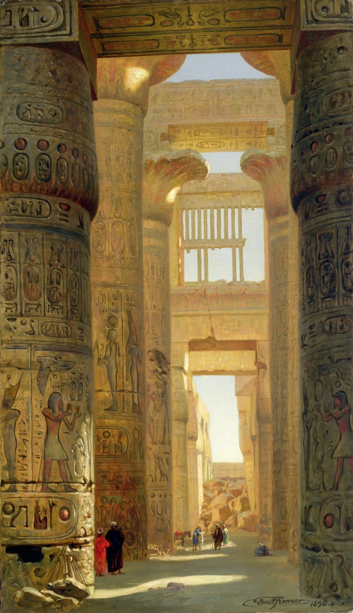 El Templo de Karnak, El Gran Salón Hipóstilo, 1890 de Ernest Carl Eugen Koerner