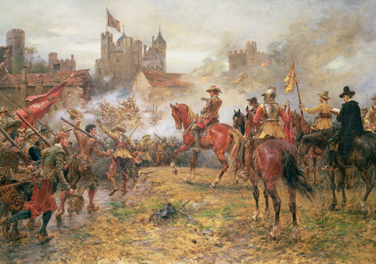 Cromwell en el asalto de Basing House de Ernest Crofts