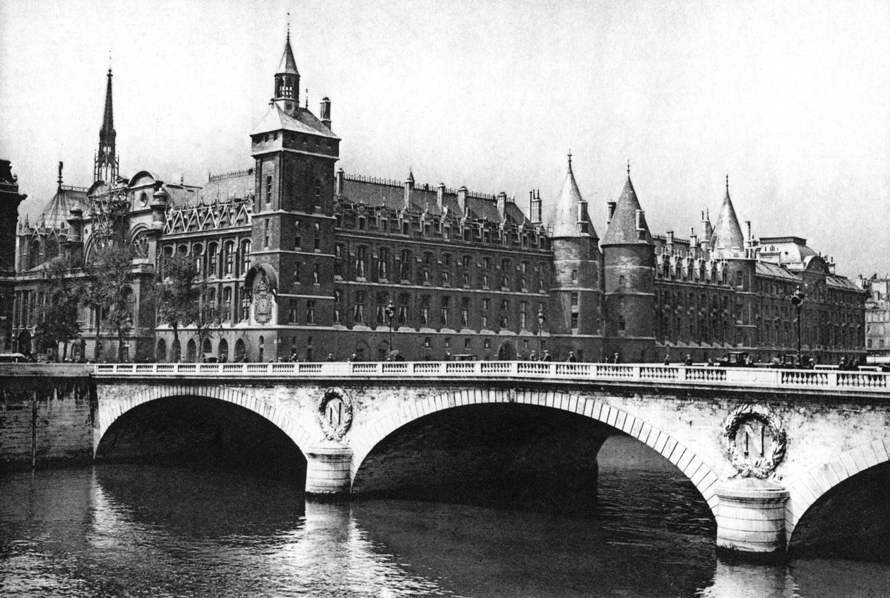 Vista de los Tribunales de Justicia y el Pont Neuf desde el Río Sena, París, 1931 de Ernest Flammarion