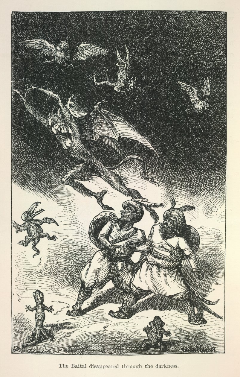 Ilustración de Vikram y el vampiro, de Richard Francis Burton de Ernest Henry Griset