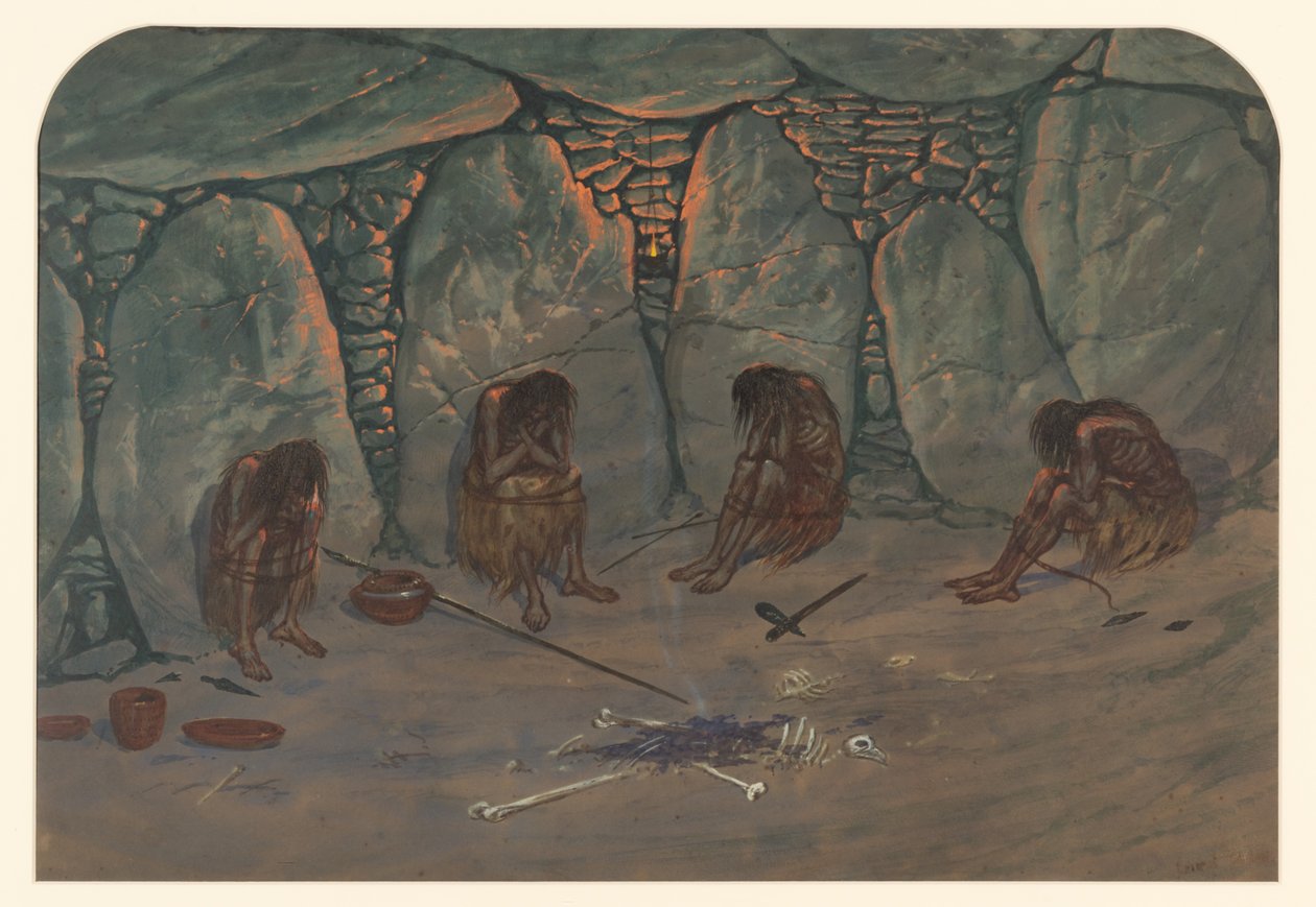 Escena prehistórica, 1871 de Ernest Henry Griset