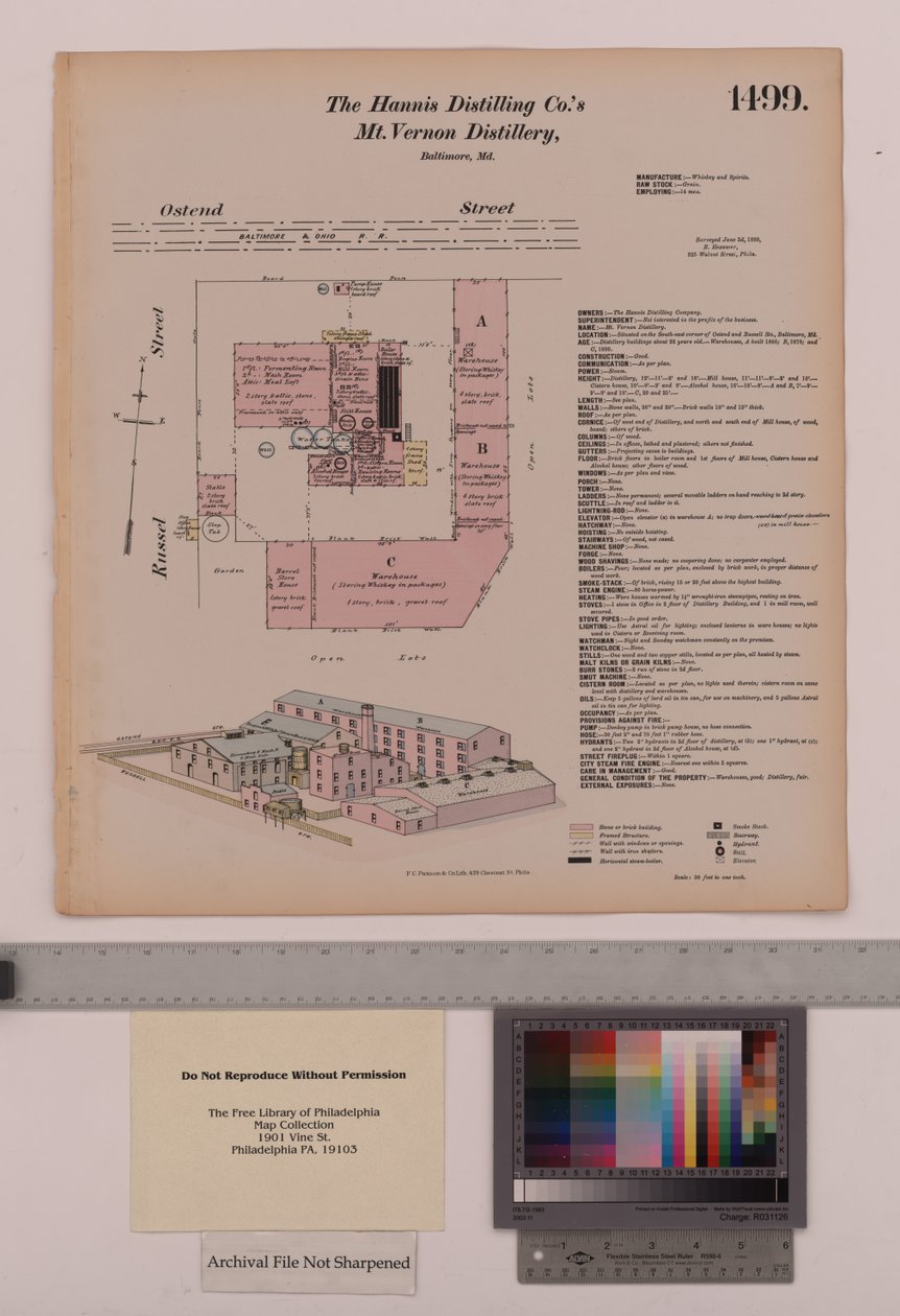 Destilería Hannis Distilling Co. Mount Vernon, Maryland, Encuestas Generales de Hexamer, 1880 de Ernest Hexamer