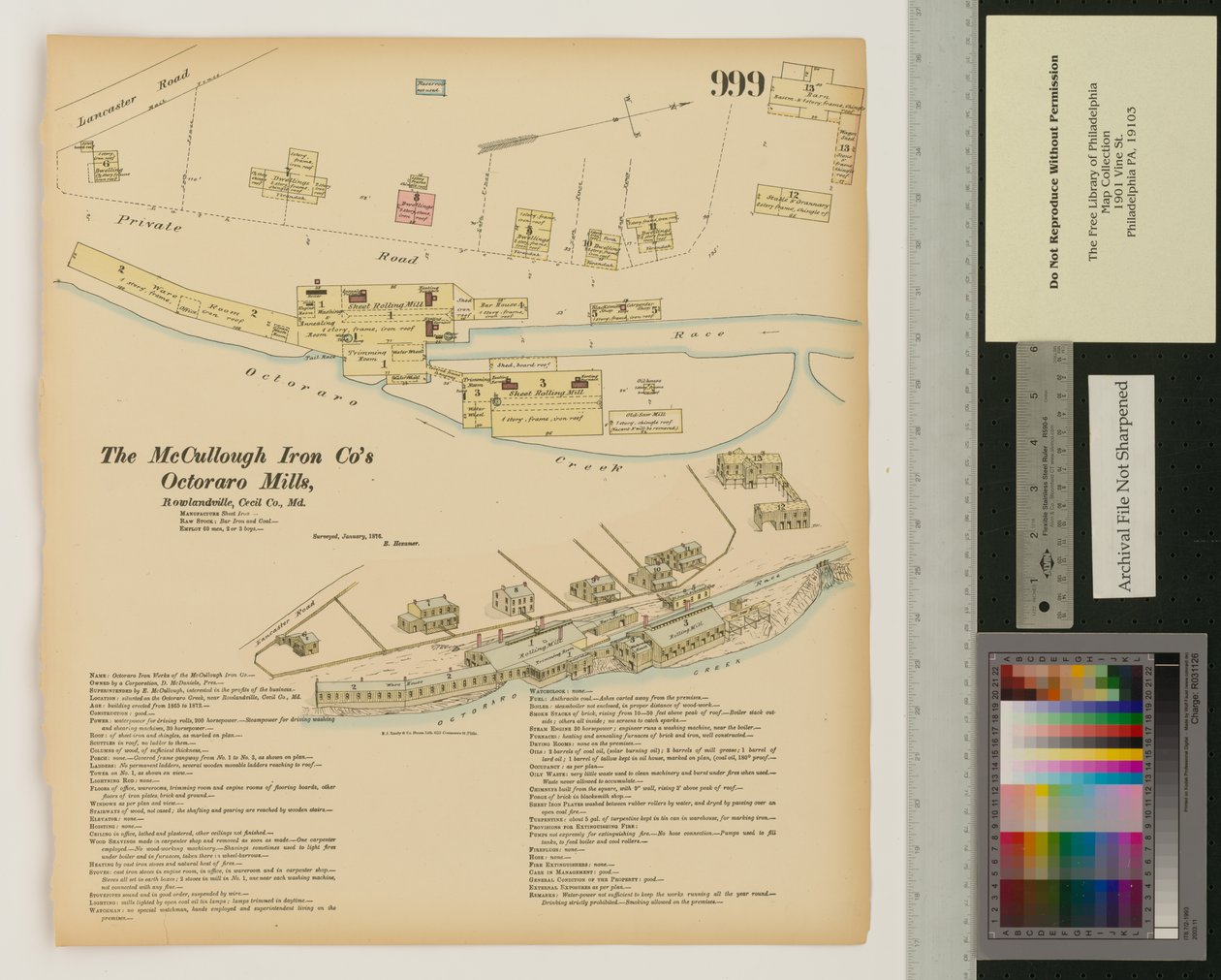 Molinos Octoraro, Rowlandville, Maryland, Encuestas Generales de Hexamer, 1876 de Ernest Hexamer