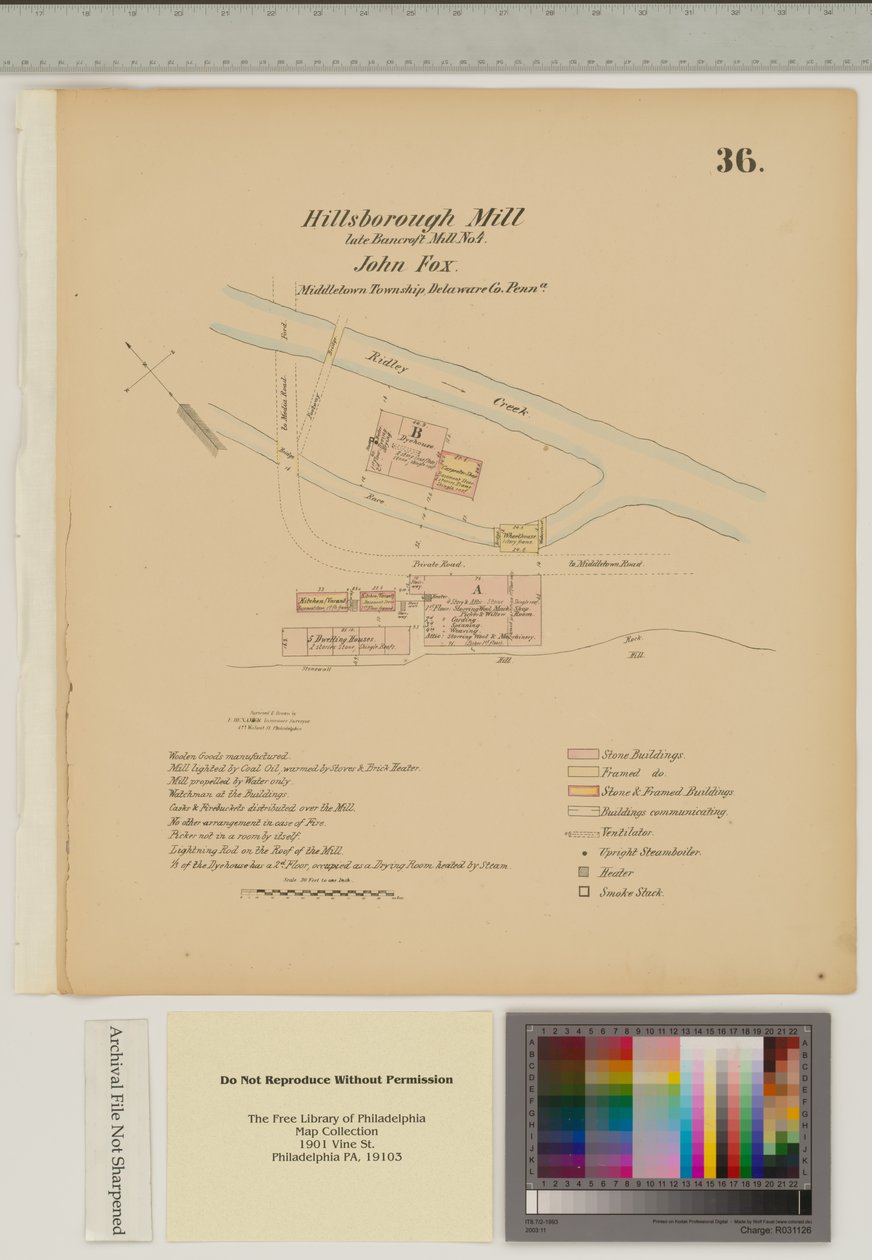 Plan para Hillsborough Mill, Middletown Township, Delaware, ilustración de 