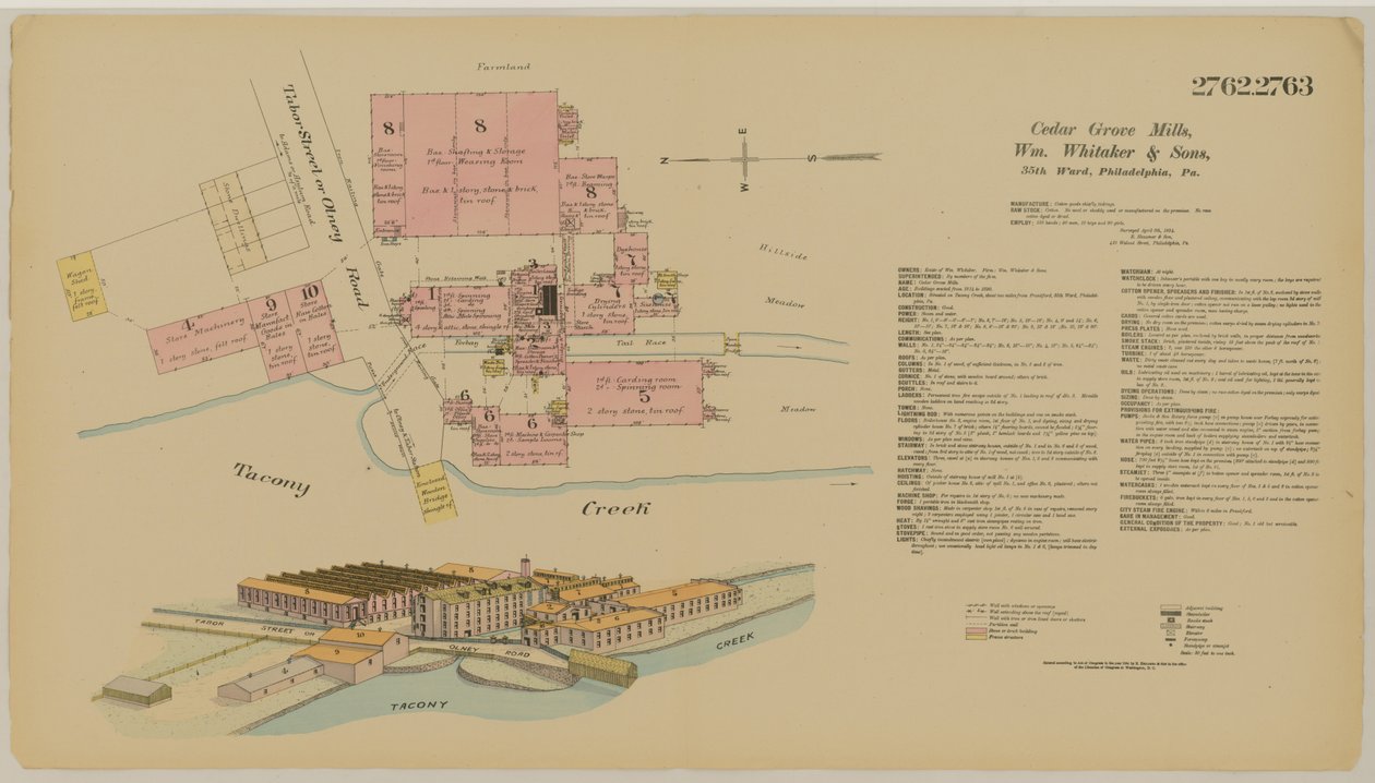Tabor St. y Olney Road, Hexamer General Surveys, 1894 de Ernest Hexamer