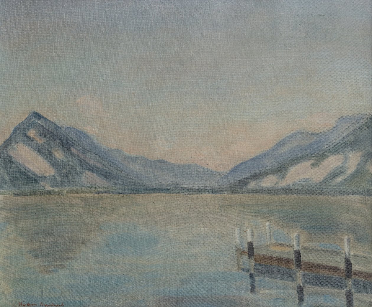 Lago de Thun (óleo sobre lienzo) de Ernest Hiram Brülhart