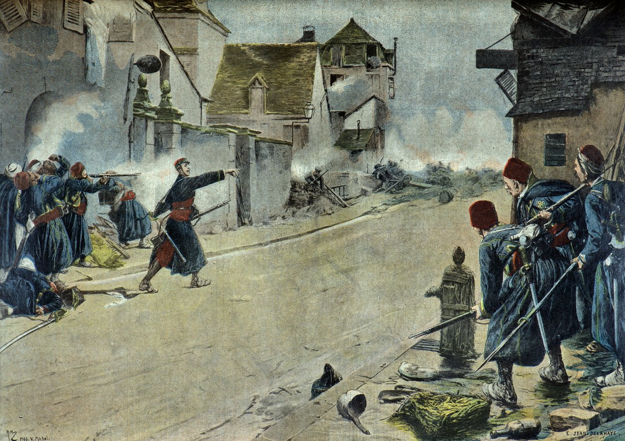 Paul Deroulede en la batalla de Montbeliard (Grabado) de Ernest Jean Delahaye