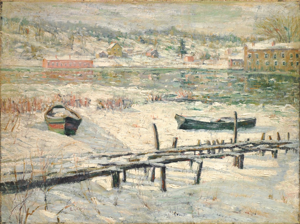 Harlem River in Winter, c.1907 (óleo sobre lienzo) de Ernest Lawson