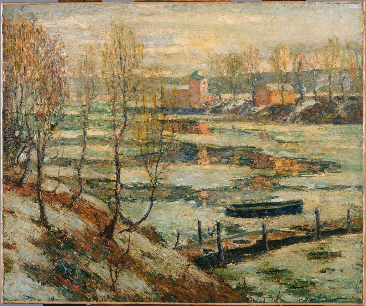 Hielo en el río de Ernest Lawson