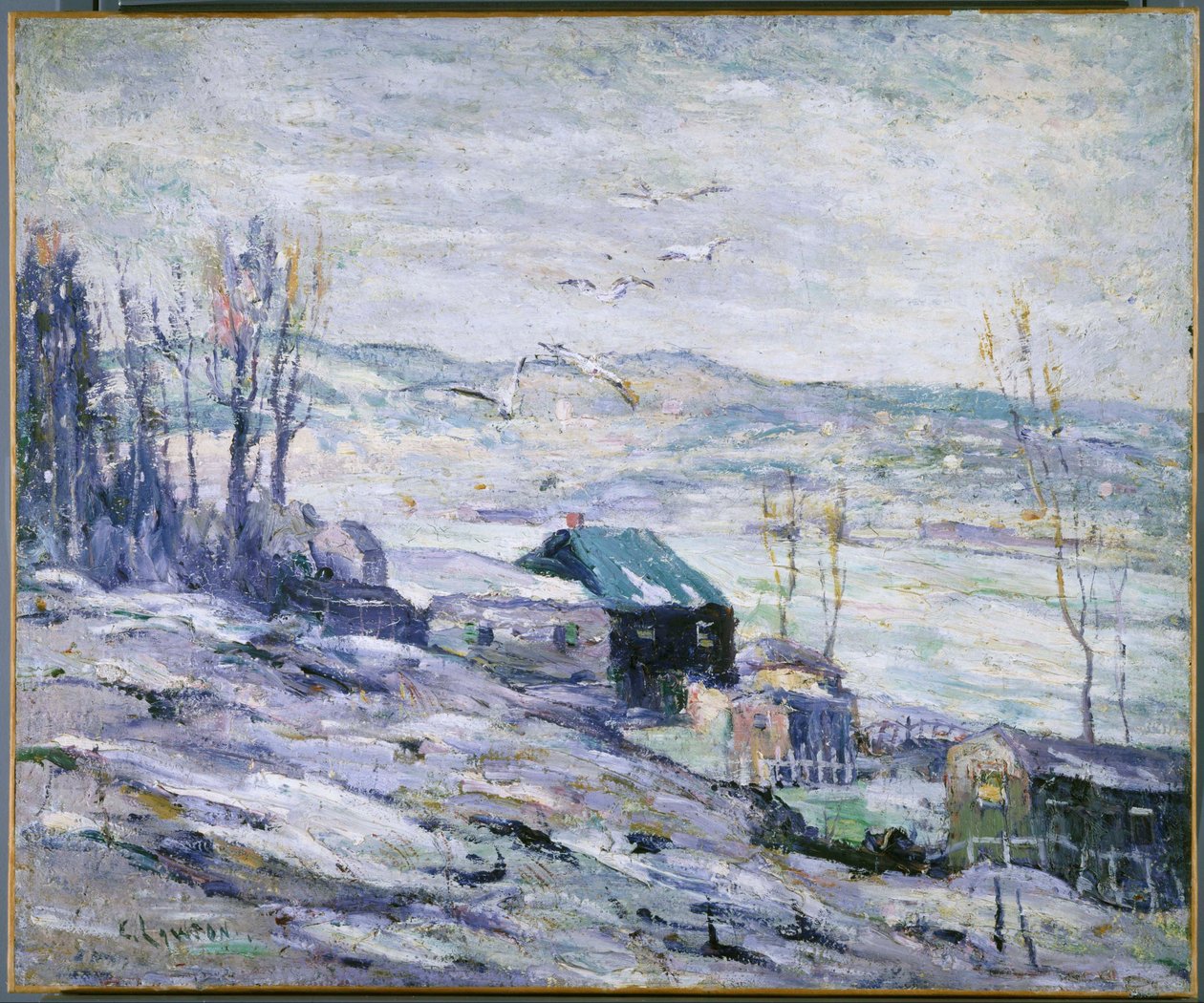 Día ventoso, río Bronx de Ernest Lawson