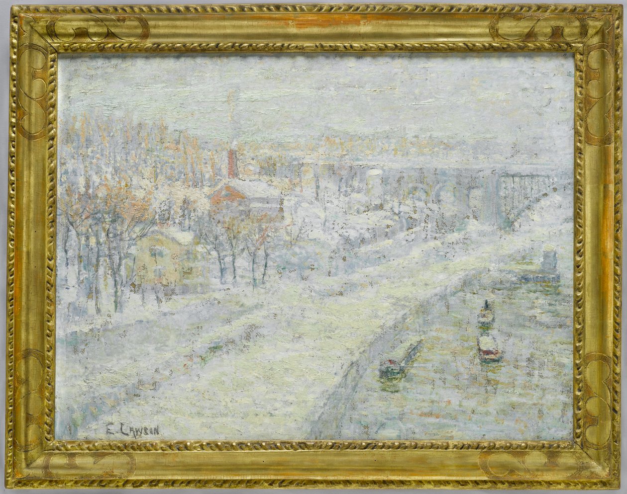 Paisaje de invierno - Puente de Washington, c.1907-10 de Ernest Lawson