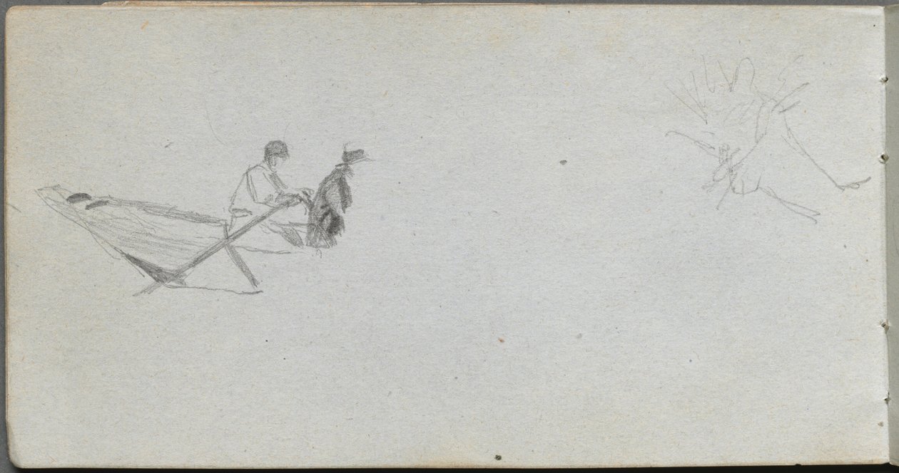 Cuaderno de bocetos, página 04: Figuras en un bote de Jean Louis Ernest Meissonier