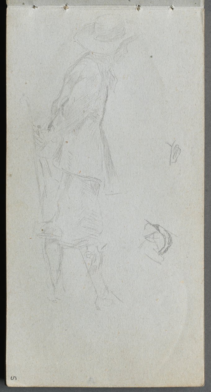 Cuaderno de bocetos, página 05: Estudio de figura de Ernest Meissonier