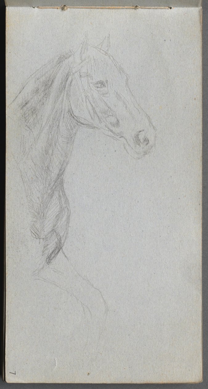 Cuaderno de bocetos, página 07: Estudio de un caballo de Ernest Meissonier