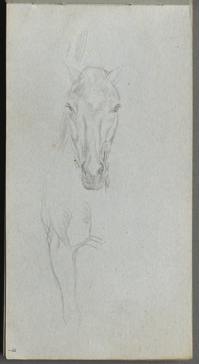 Cuaderno de bocetos, página 09: Estudio de un caballo de Ernest Meissonier