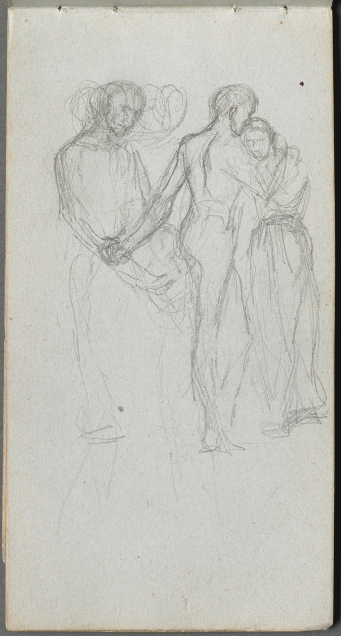 Cuaderno de Bocetos, página 10: Figuras Abrazándose de Jean Louis Ernest Meissonier