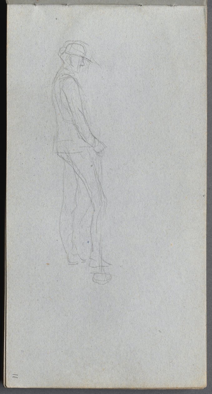 Cuaderno de bocetos, página 11: Figura de perfil de Ernest Meissonier