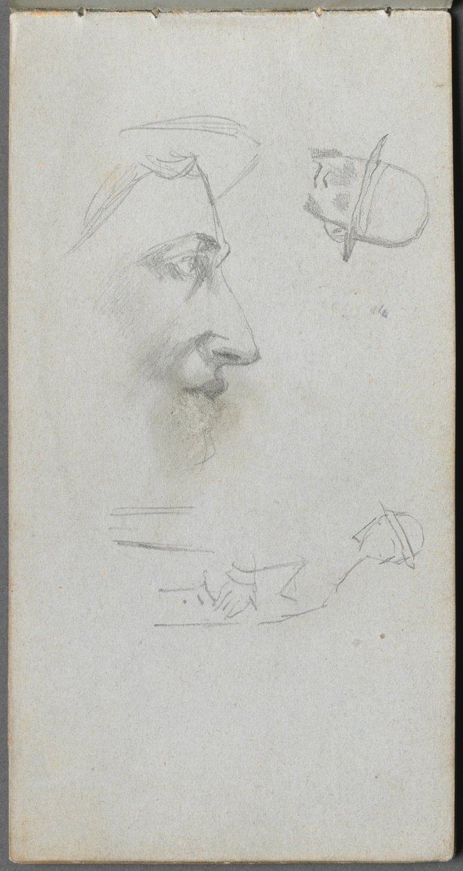 Cuaderno de bocetos, página 14: Figuras de Jean Louis Ernest Meissonier