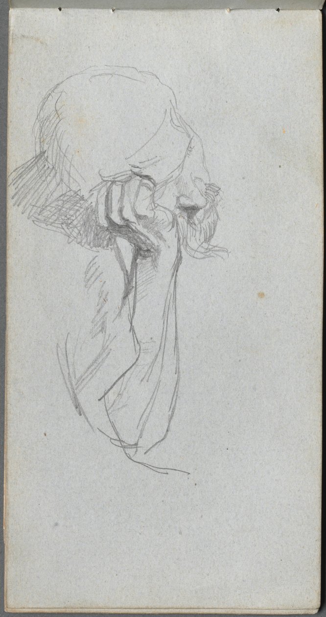 Cuaderno de bocetos, página 16: Figura melancólica de Ernest Meissonier