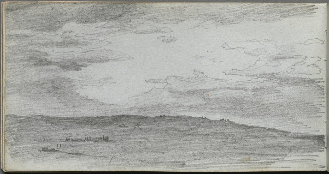 Cuaderno de bocetos, página 34: Estudio de paisaje de Ernest Meissonier