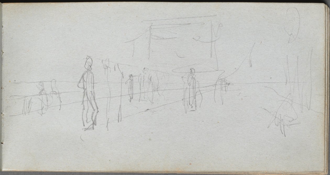 Cuaderno de bocetos, página 40: Estudio en perspectiva de Ernest Meissonier