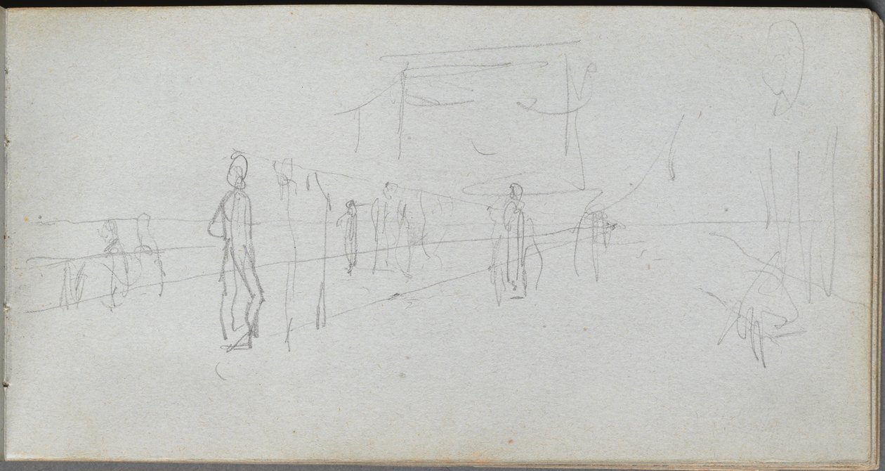 Cuaderno de Bocetos, página 40: Estudio de Perspectiva de Jean Louis Ernest Meissonier